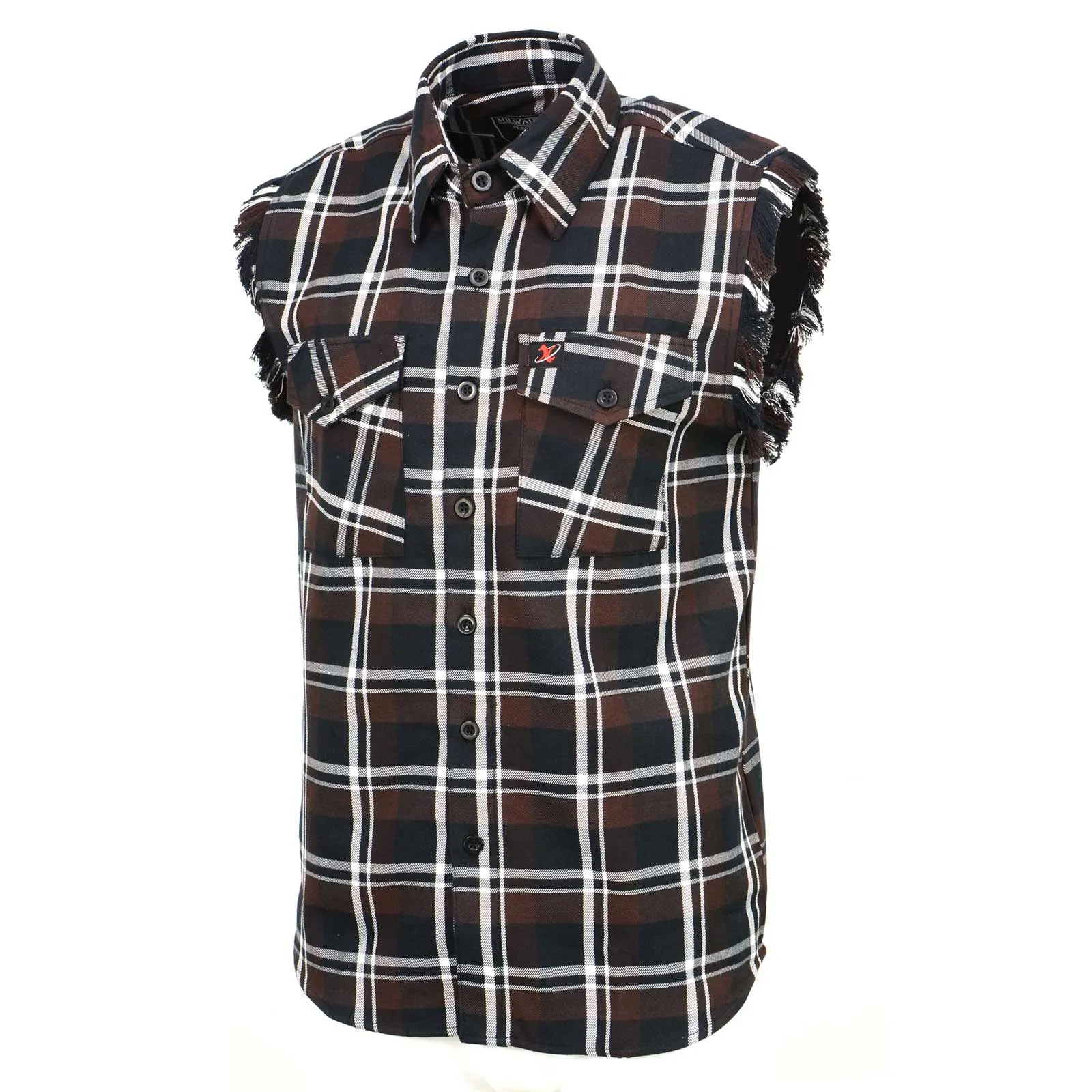 Milwaukee Leather MNG11693 Men’s Classic Black and Brown Button-Down