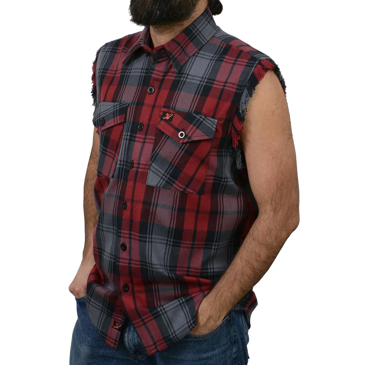 Milwaukee Leather MNG11696 Men’s Classic Black and Grey with Red