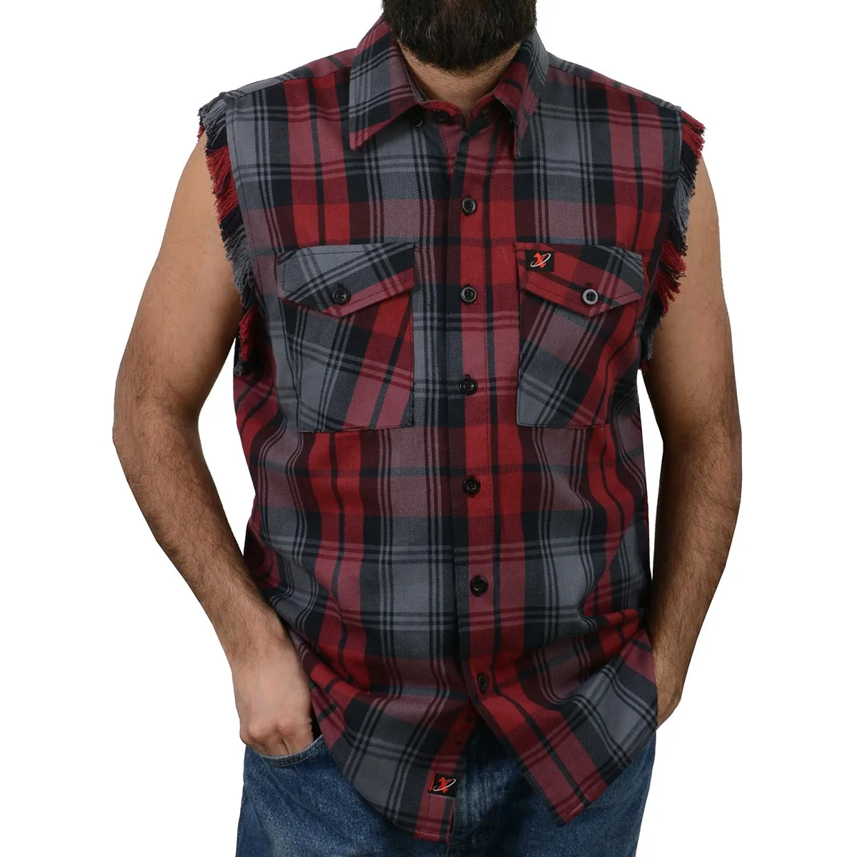 Milwaukee Leather MNG11696 Men’s Classic Black and Grey with Red