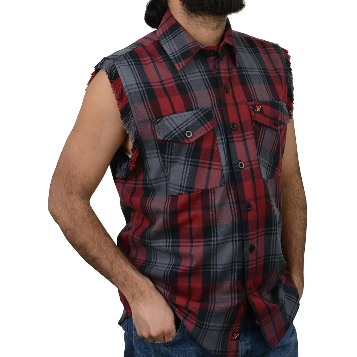 Milwaukee Leather MNG11696 Men’s Classic Black and Grey with Red