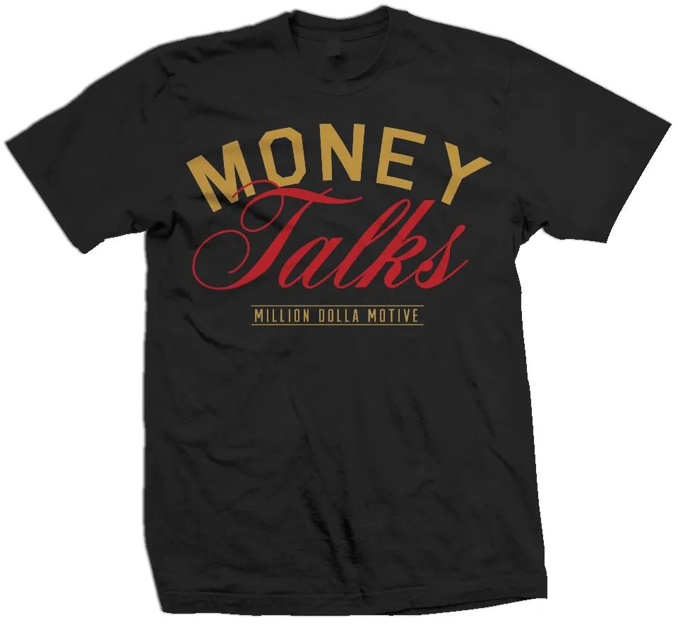 Money Talks - Red/Gold on Black T-Shirt