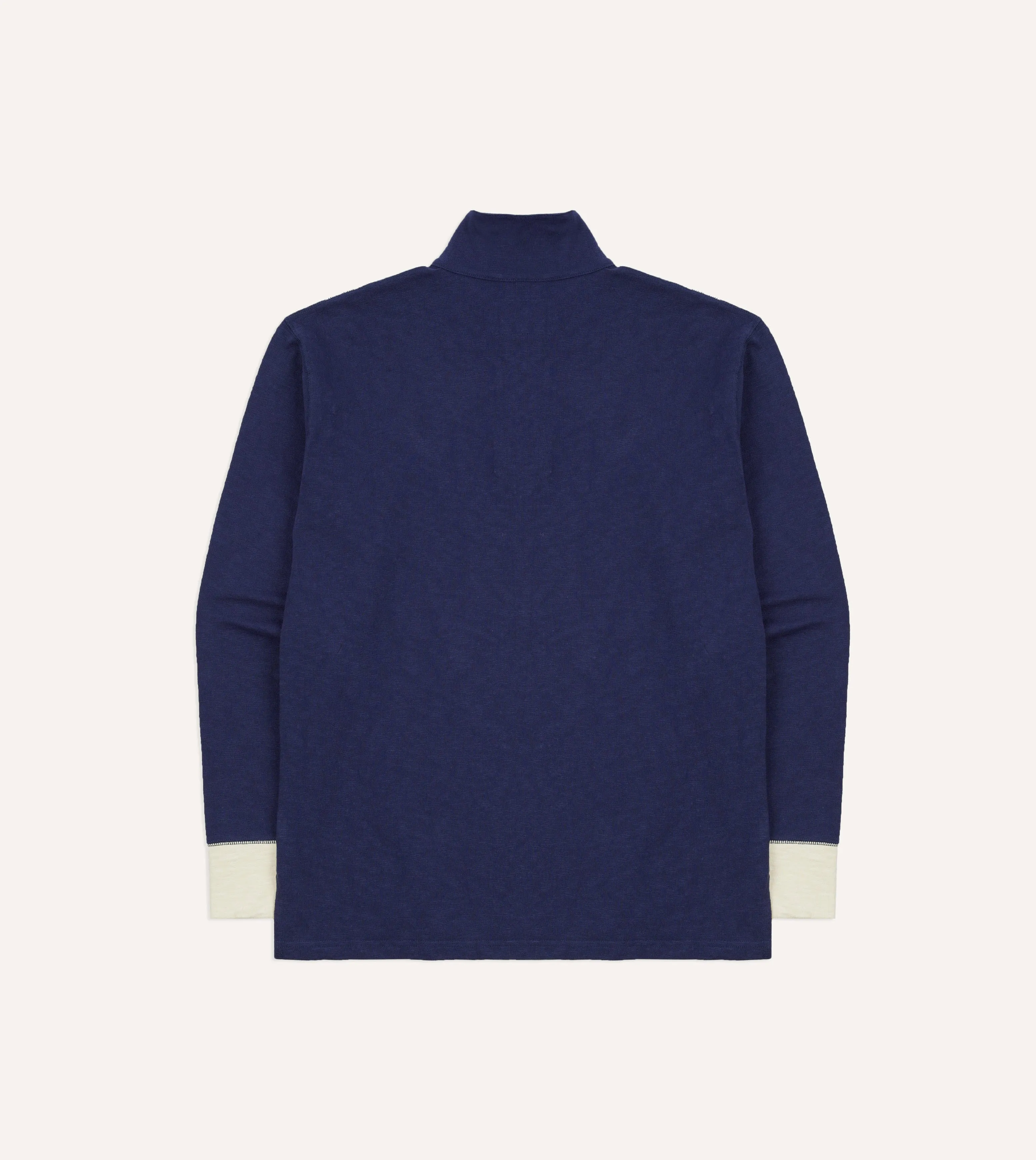 Navy and Ecru Chevron Cotton Rugby Shirt