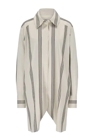 Oversized Striped Tunic Shirt Dress