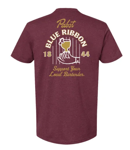 Pabst Blue Ribbon Support Your Local Bartender (Heather Maroon) / Shirt