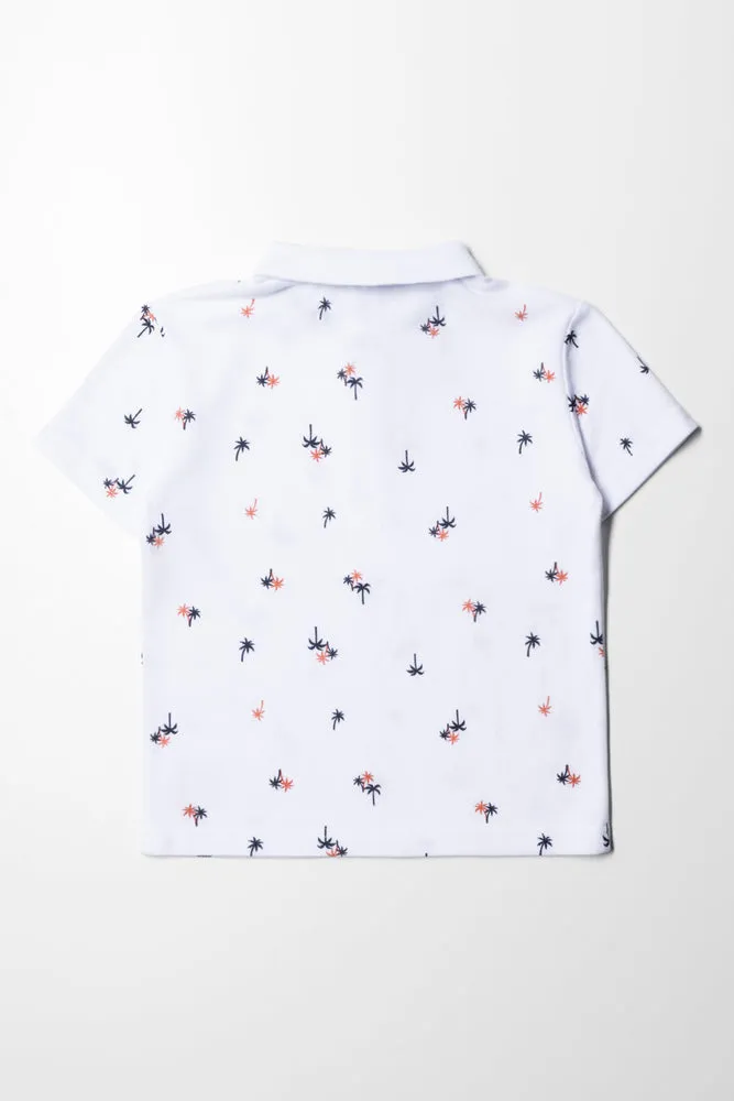 Palm Short Sleeve Golfer White