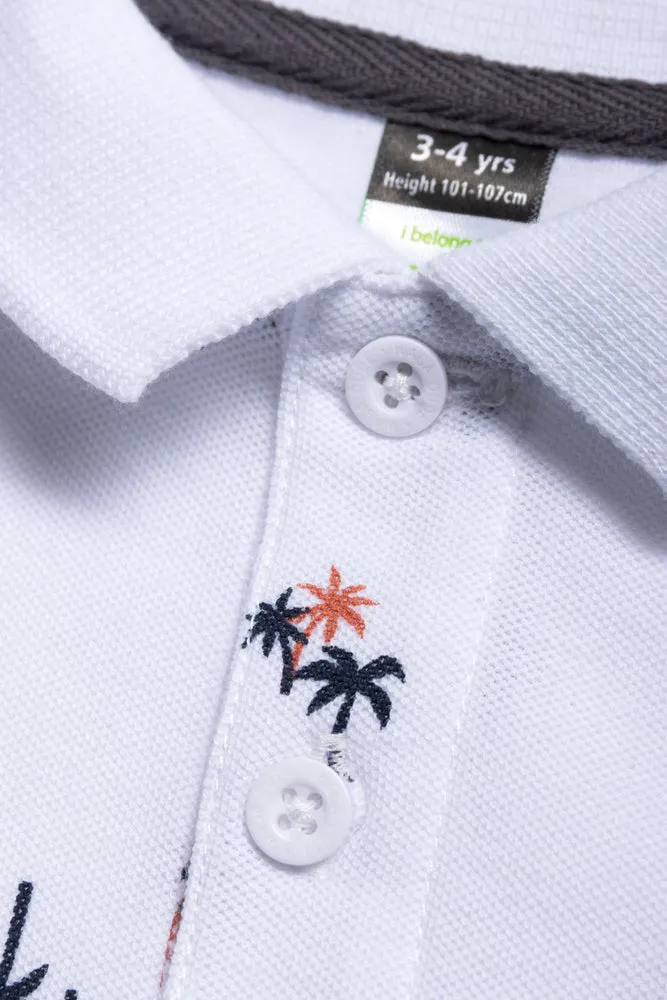 Palm Short Sleeve Golfer White