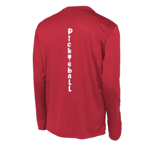 Pickleball Vertical (Customizable) | Men's Long Sleeve Athletic Pickleball Shirt | 100% Polyester