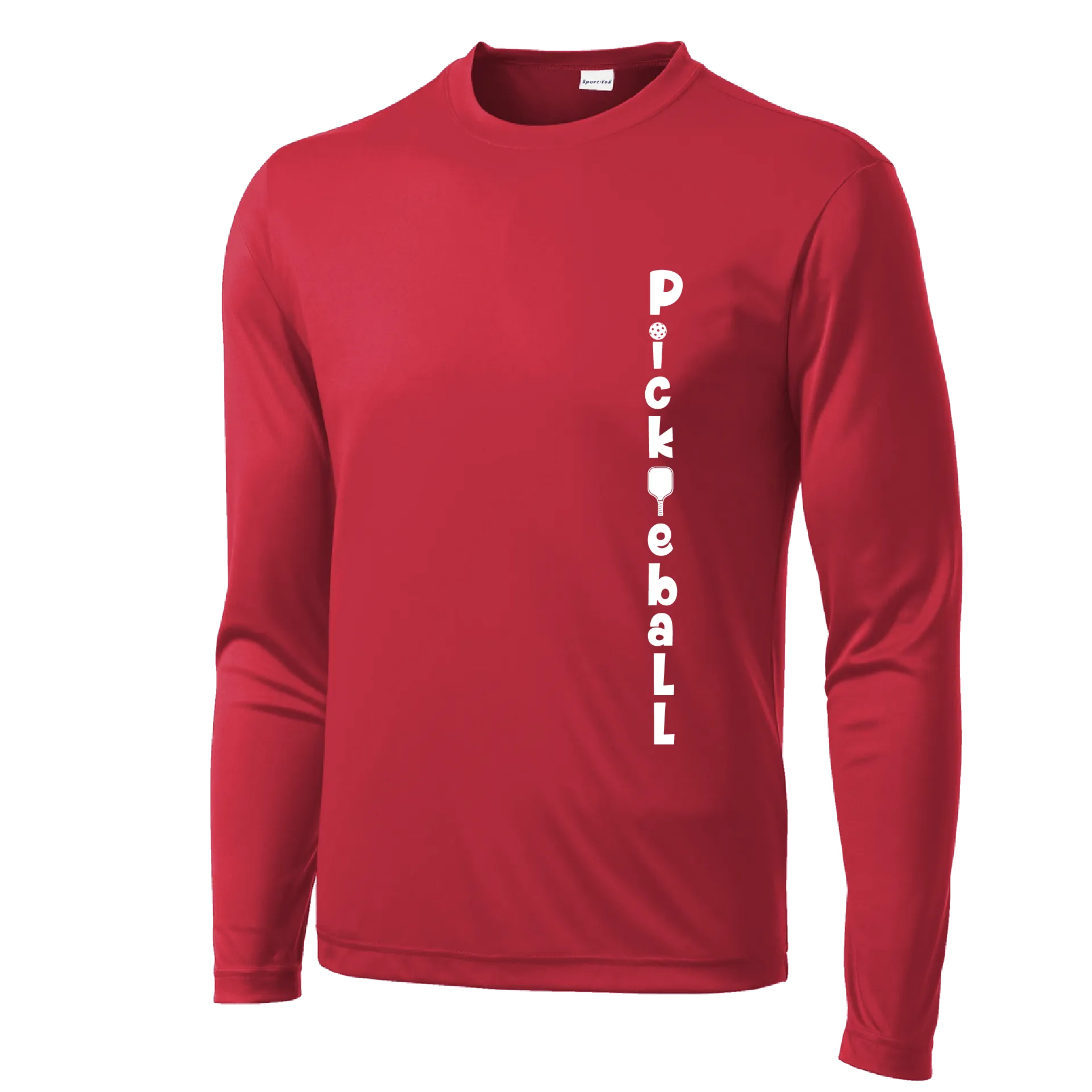 Pickleball Vertical (Customizable) | Men's Long Sleeve Athletic Pickleball Shirt | 100% Polyester