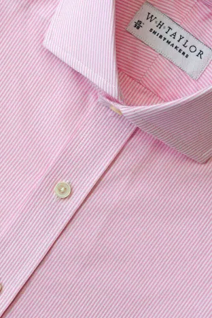 Pink Narrow Bengal Stripe Poplin Ladies Bespoke Shirt