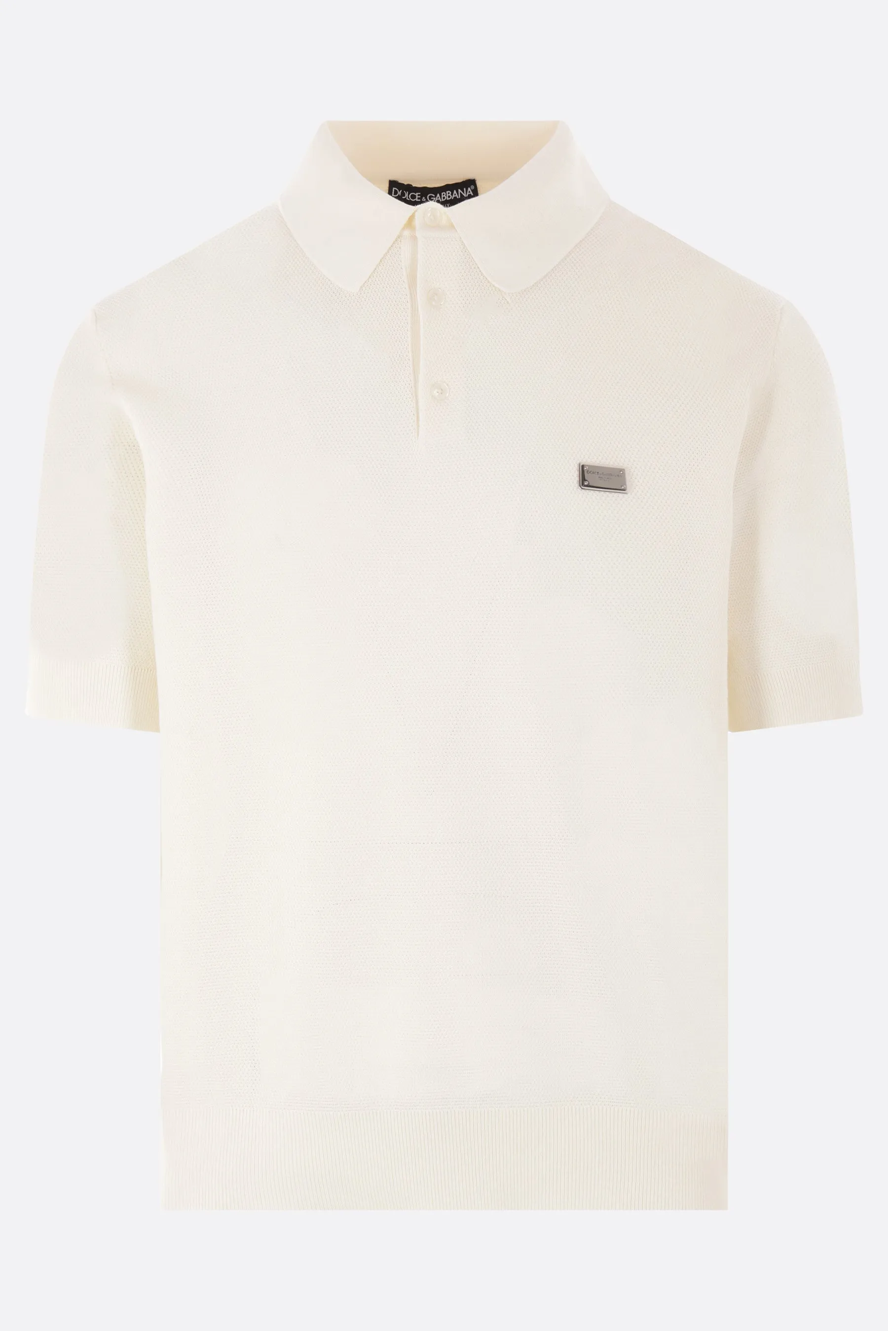 Plated Logo Cotton Polo Shirt