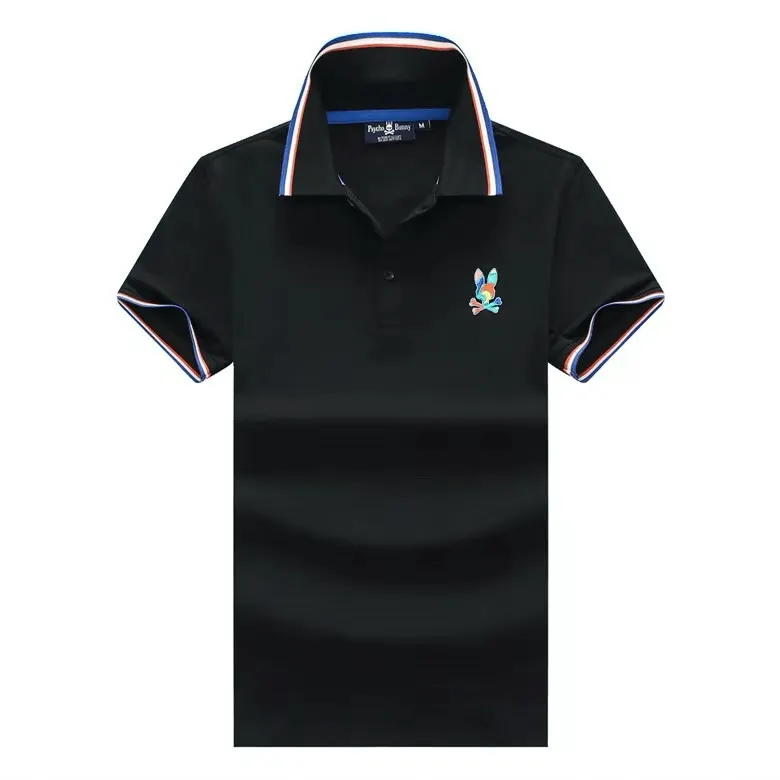 Psy Bunny Collar Relax Striped Regular Fit Polo- Black
