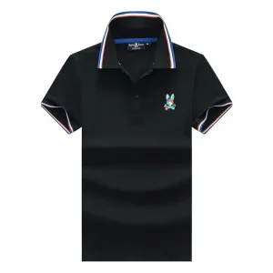 Psy Bunny Collar Relax Striped Regular Fit Polo- Black