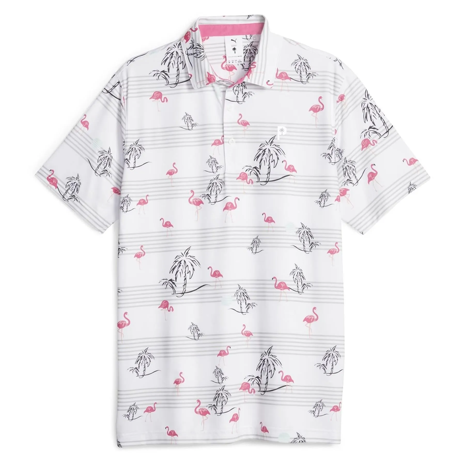 Puma X PTC Print Polo White Glow-Charming Pink - AW23