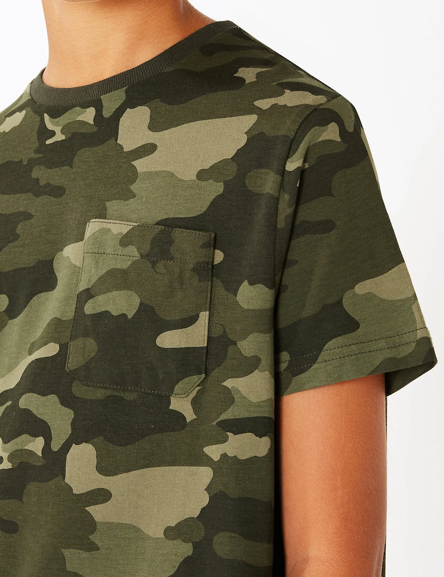 Pure Cotton Camo Print T-Shirt