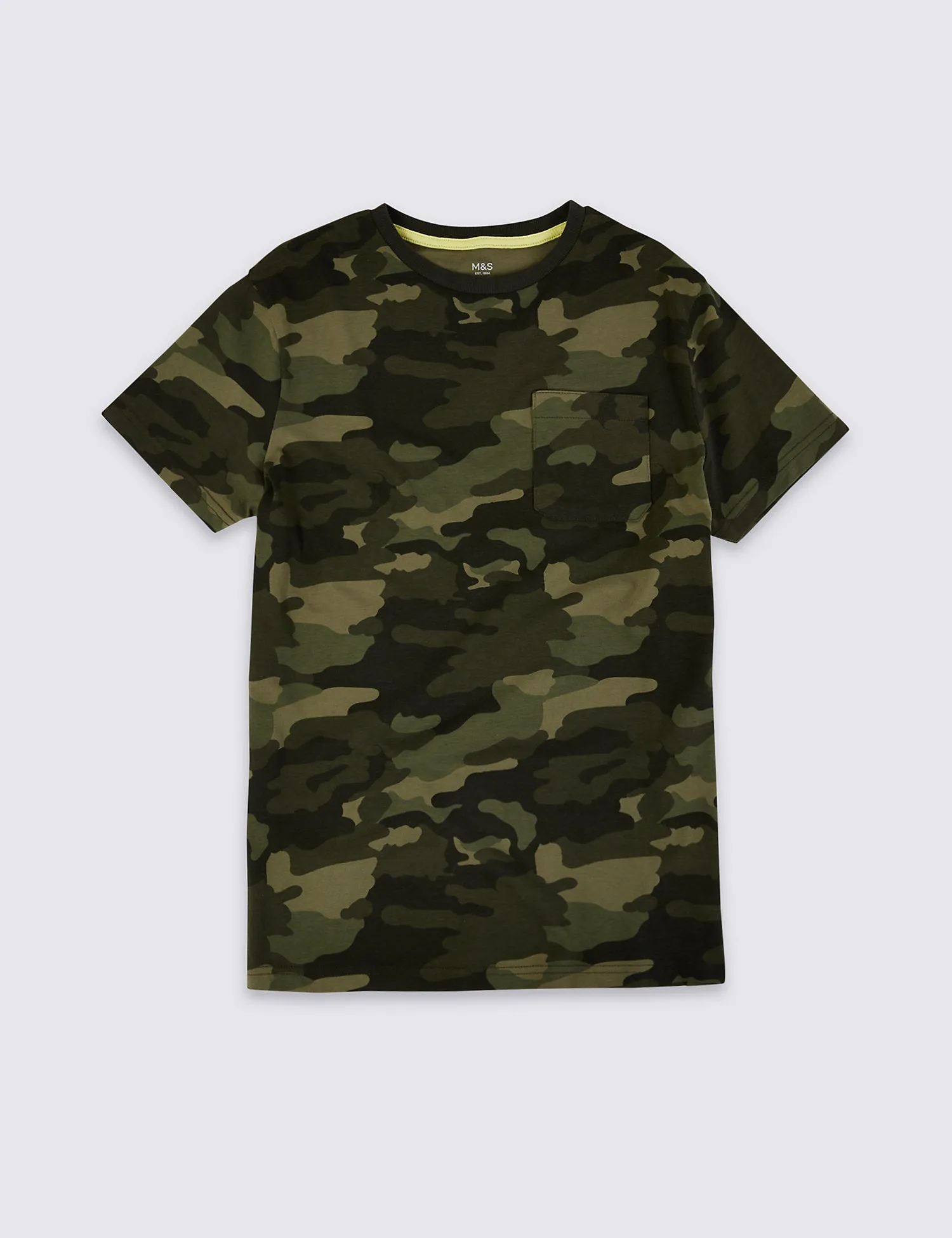 Pure Cotton Camo Print T-Shirt