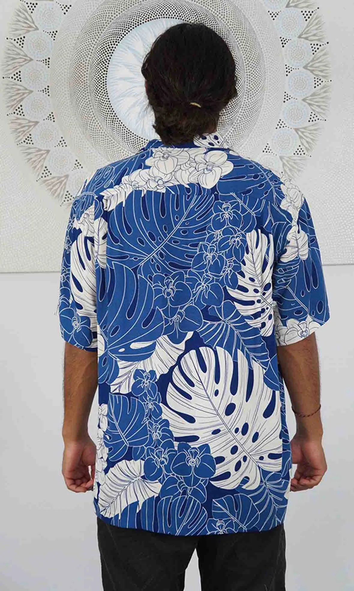 Rayon Hawaiian Shirt Solomans Blue