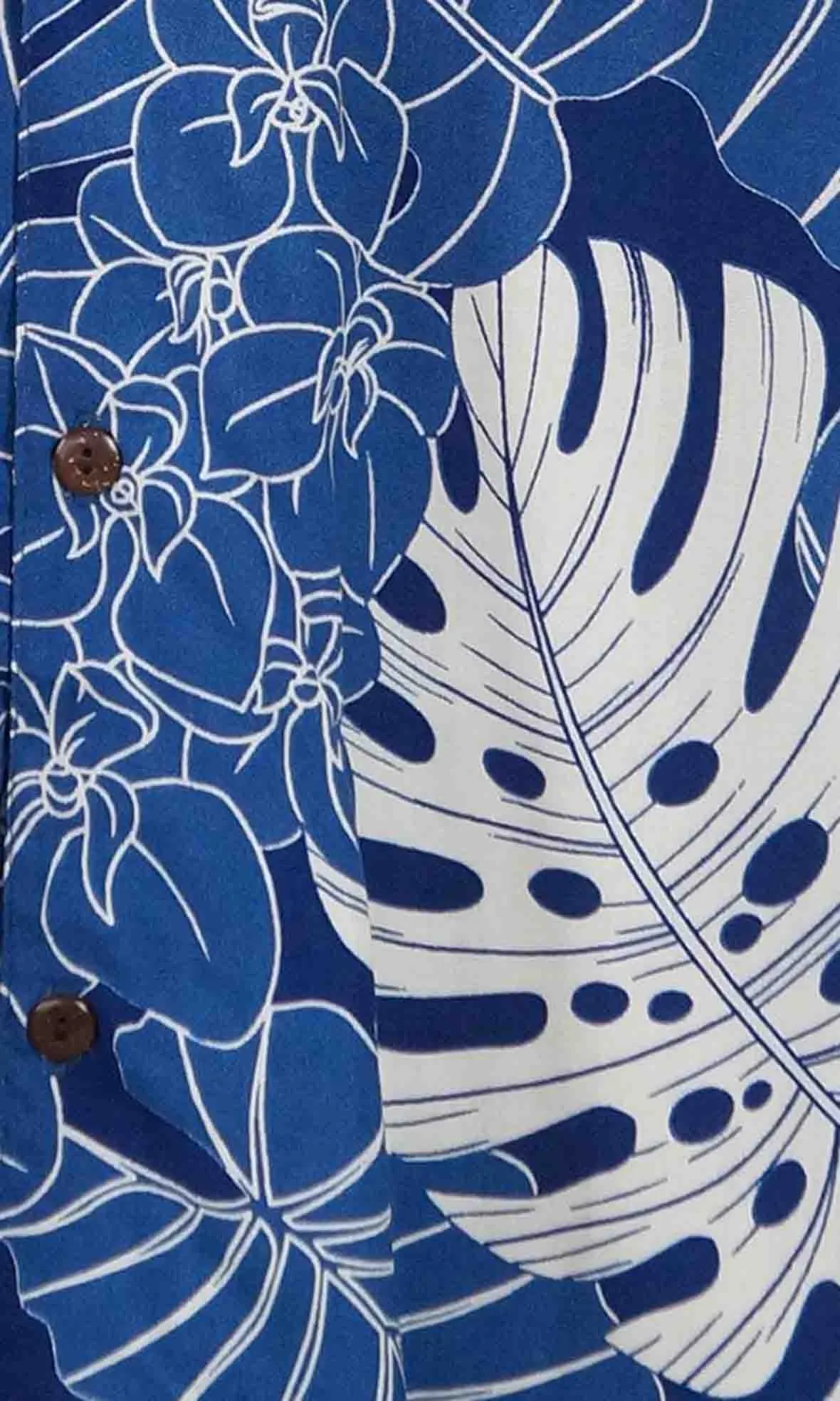 Rayon Hawaiian Shirt Solomans Blue