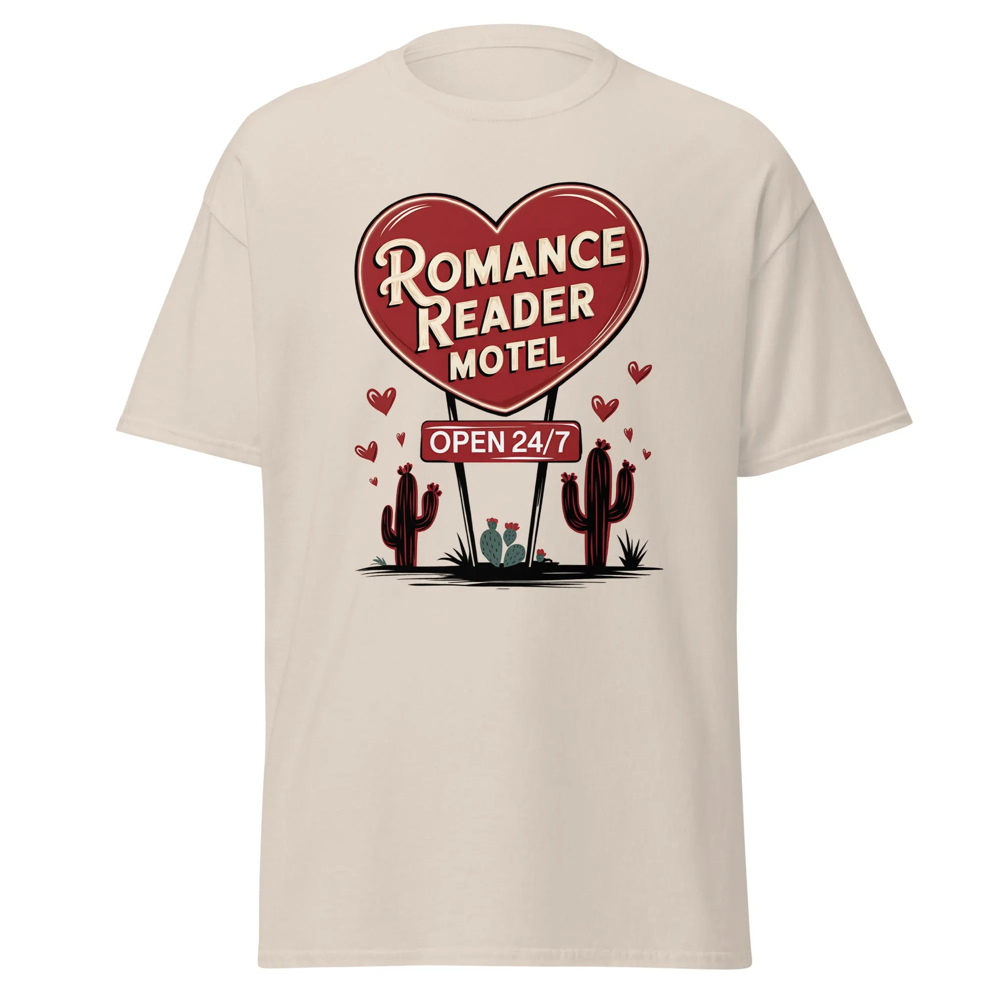 Romance Reader Motel - Valentine’s Day T-Shirt - Lightweight and Comfortable