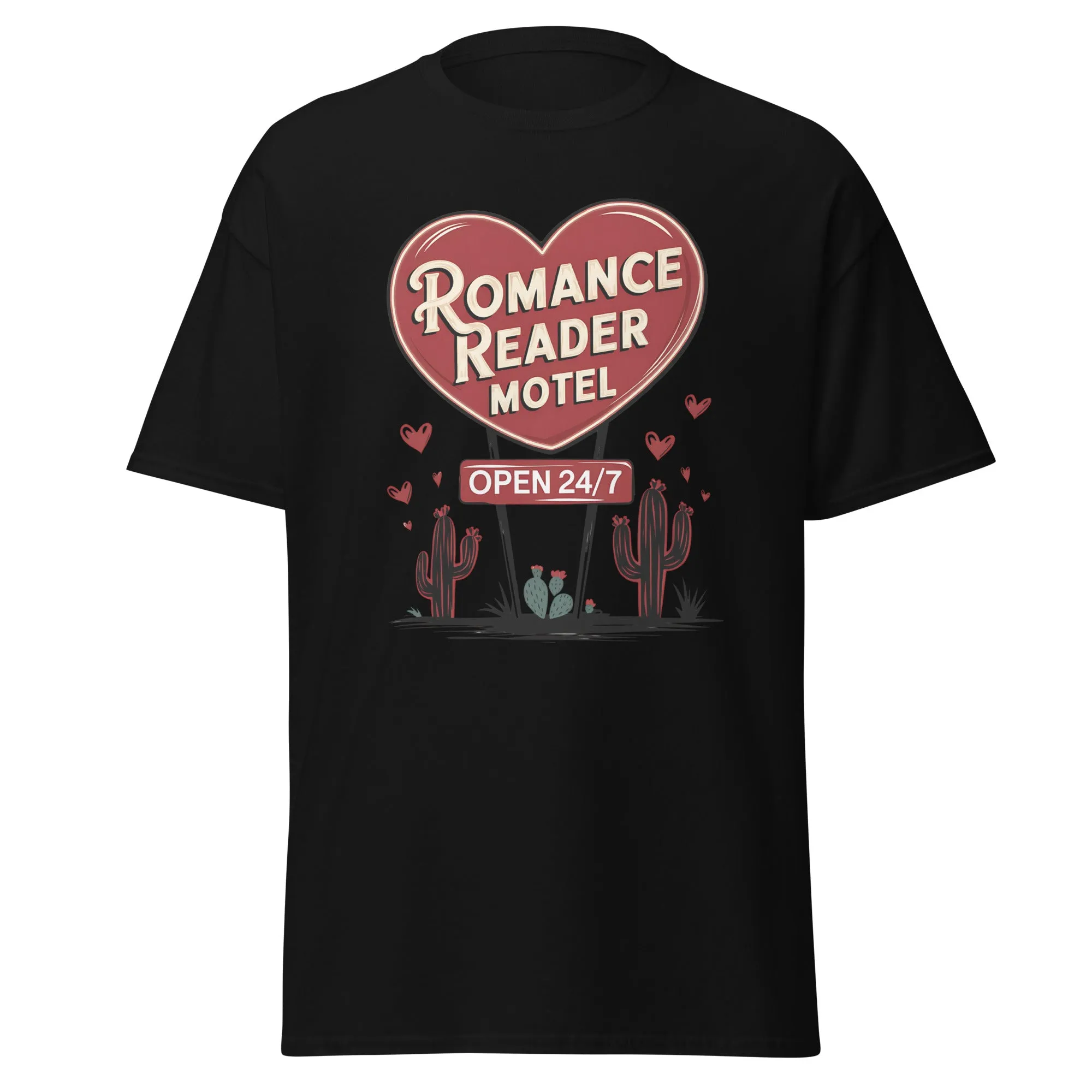 Romance Reader Motel - Valentine’s Day T-Shirt - Lightweight and Comfortable
