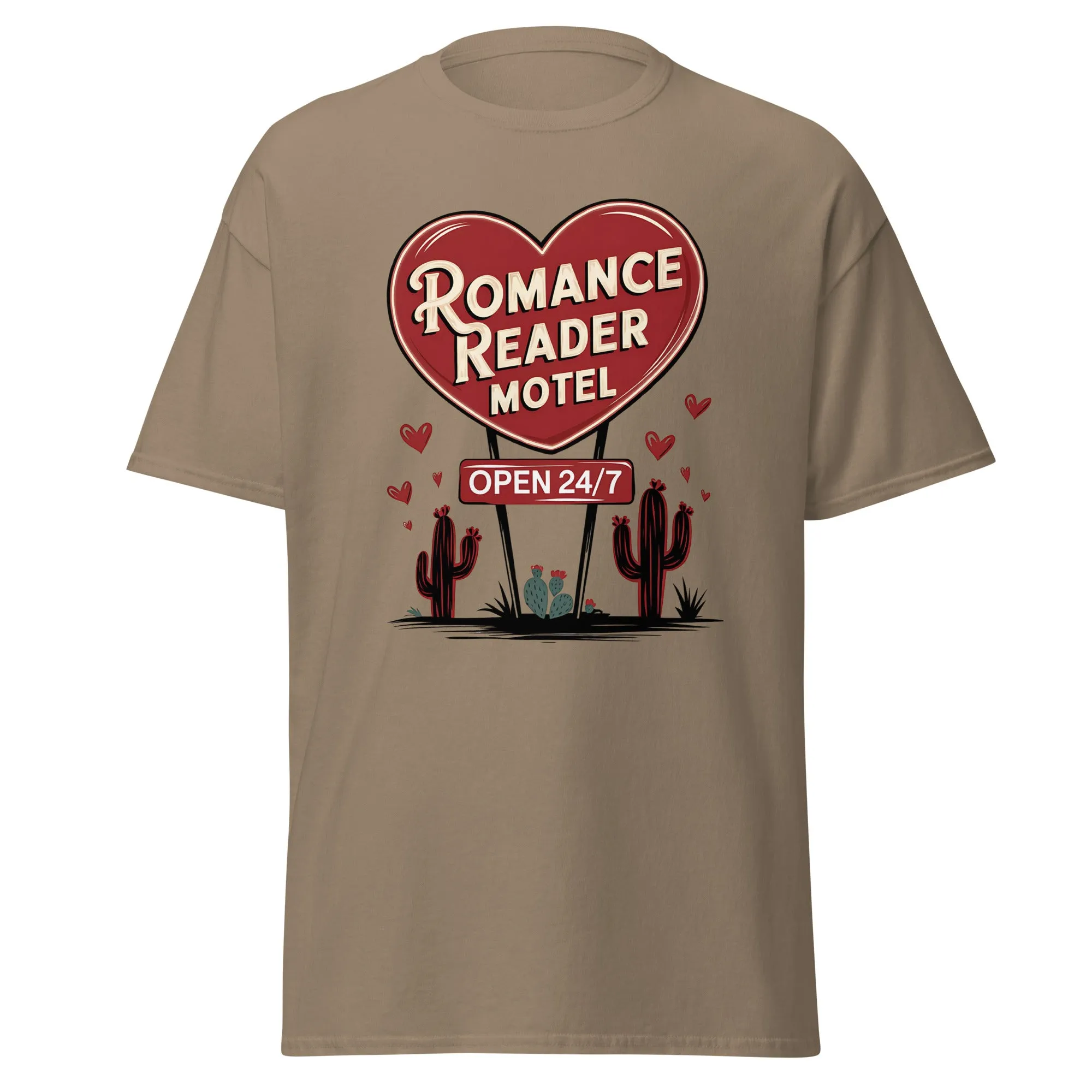 Romance Reader Motel - Valentine’s Day T-Shirt - Lightweight and Comfortable