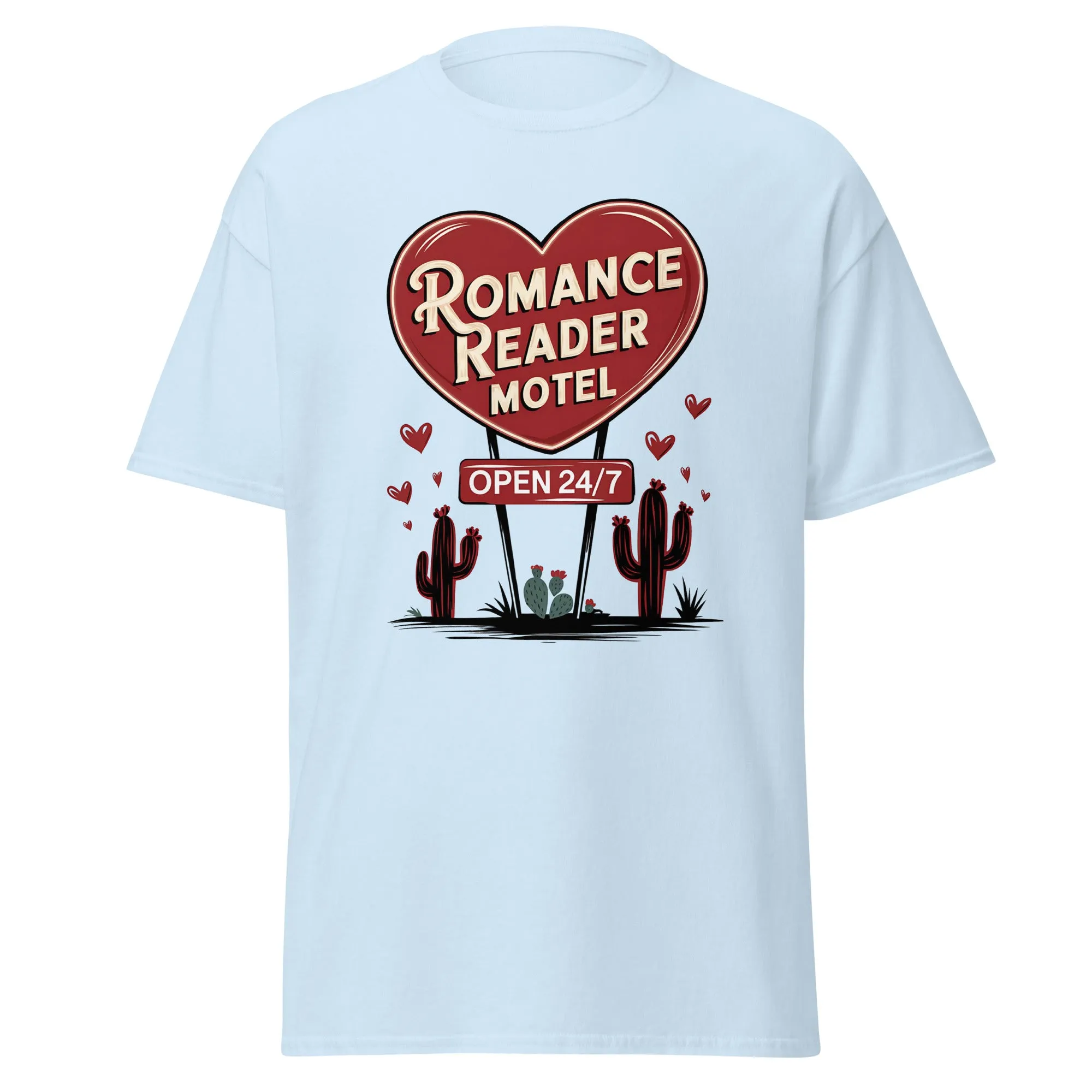 Romance Reader Motel - Valentine’s Day T-Shirt - Lightweight and Comfortable