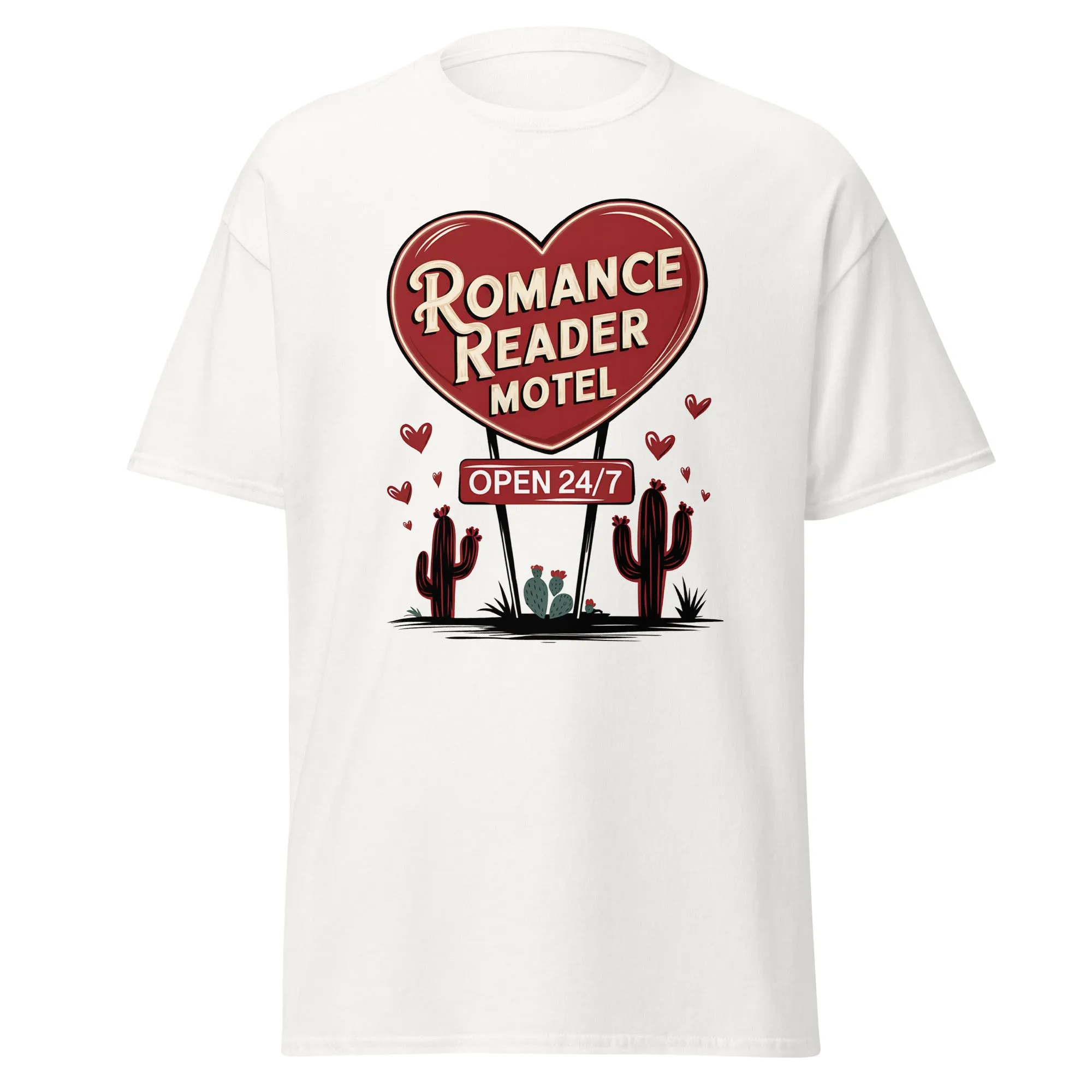 Romance Reader Motel - Valentine’s Day T-Shirt - Lightweight and Comfortable