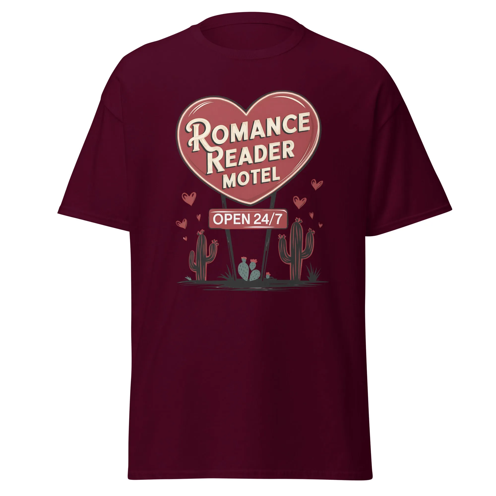 Romance Reader Motel - Valentine’s Day T-Shirt - Lightweight and Comfortable
