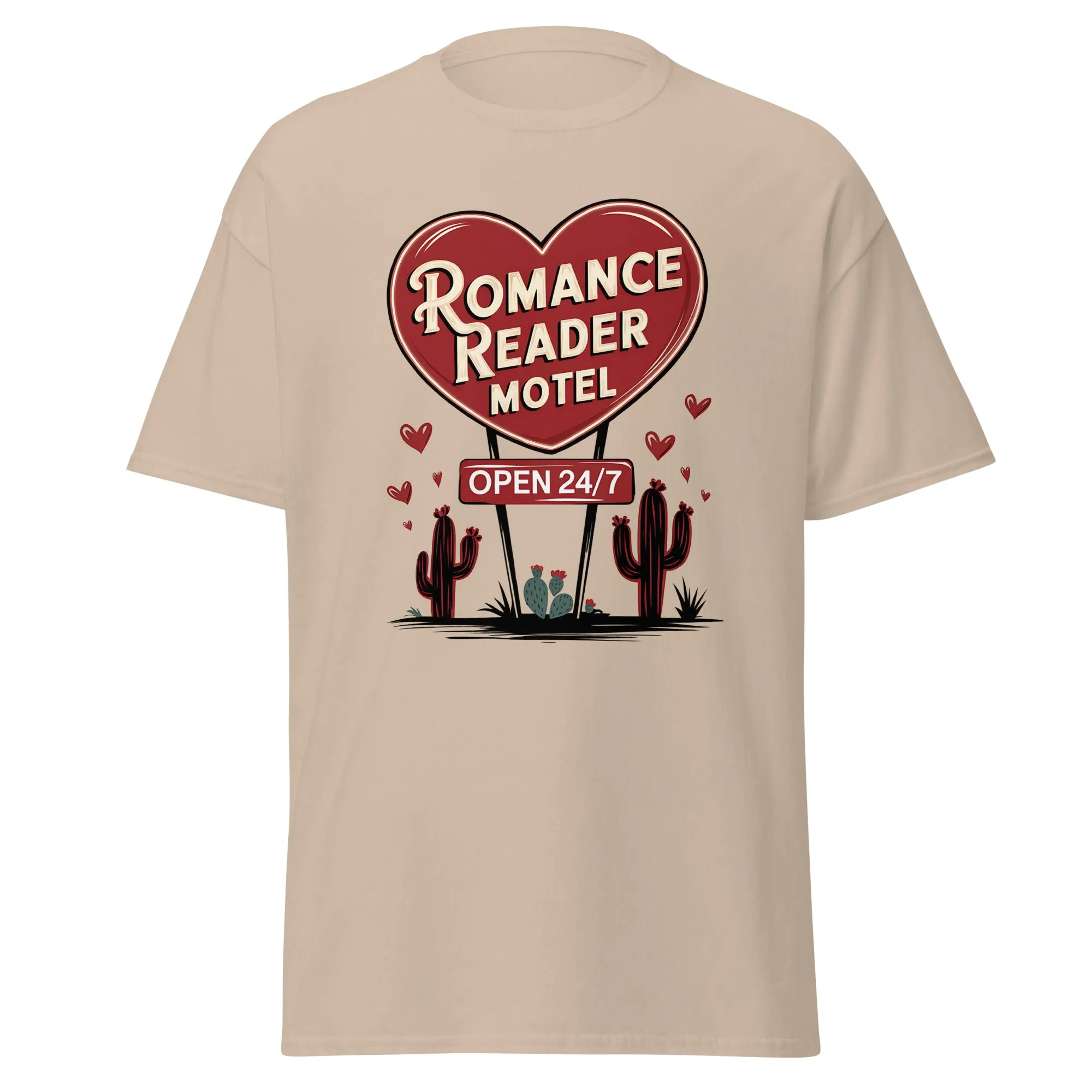 Romance Reader Motel - Valentine’s Day T-Shirt - Lightweight and Comfortable