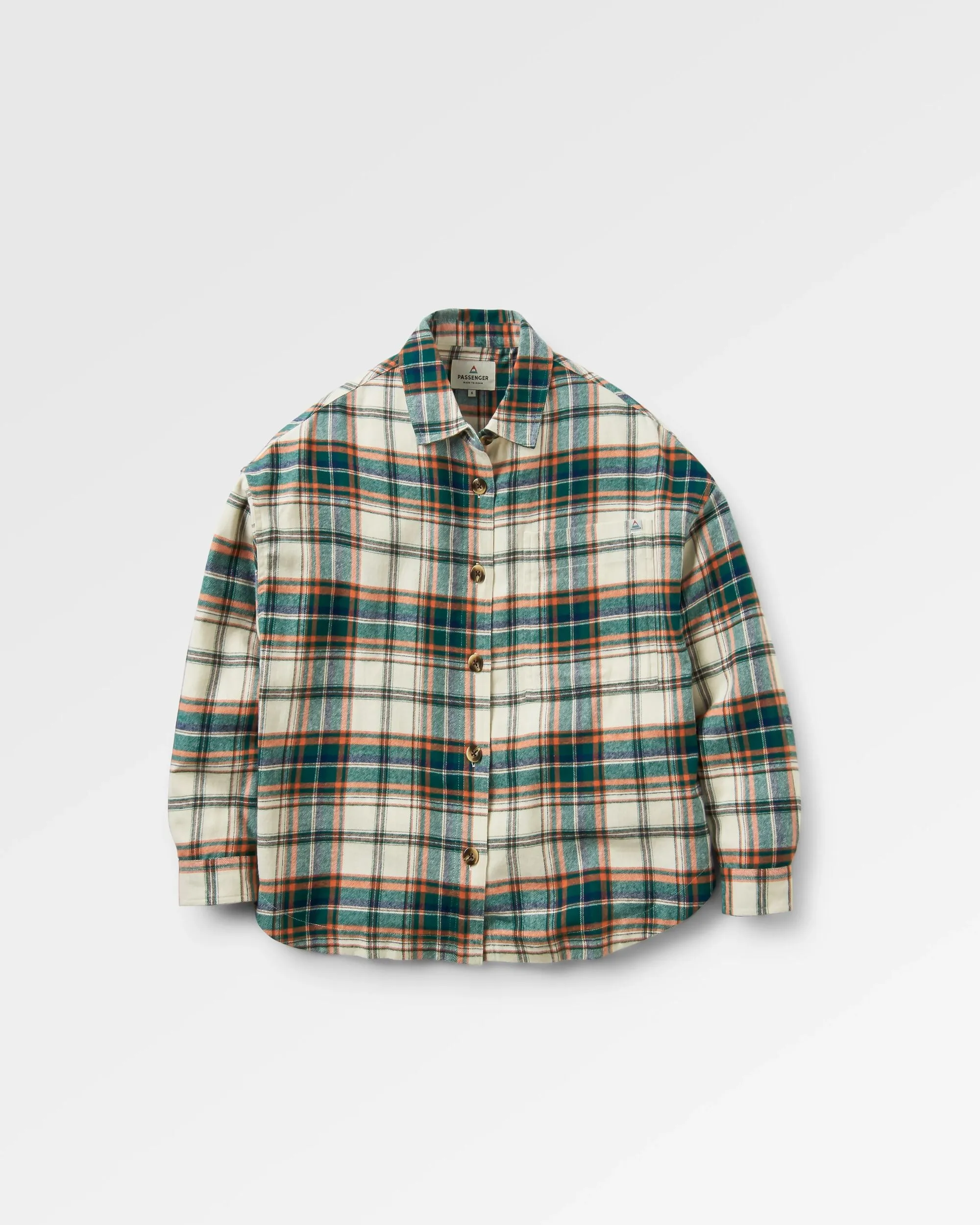 Rootsy Organic Cotton LS Shirt - Birch/Rain Forest Check