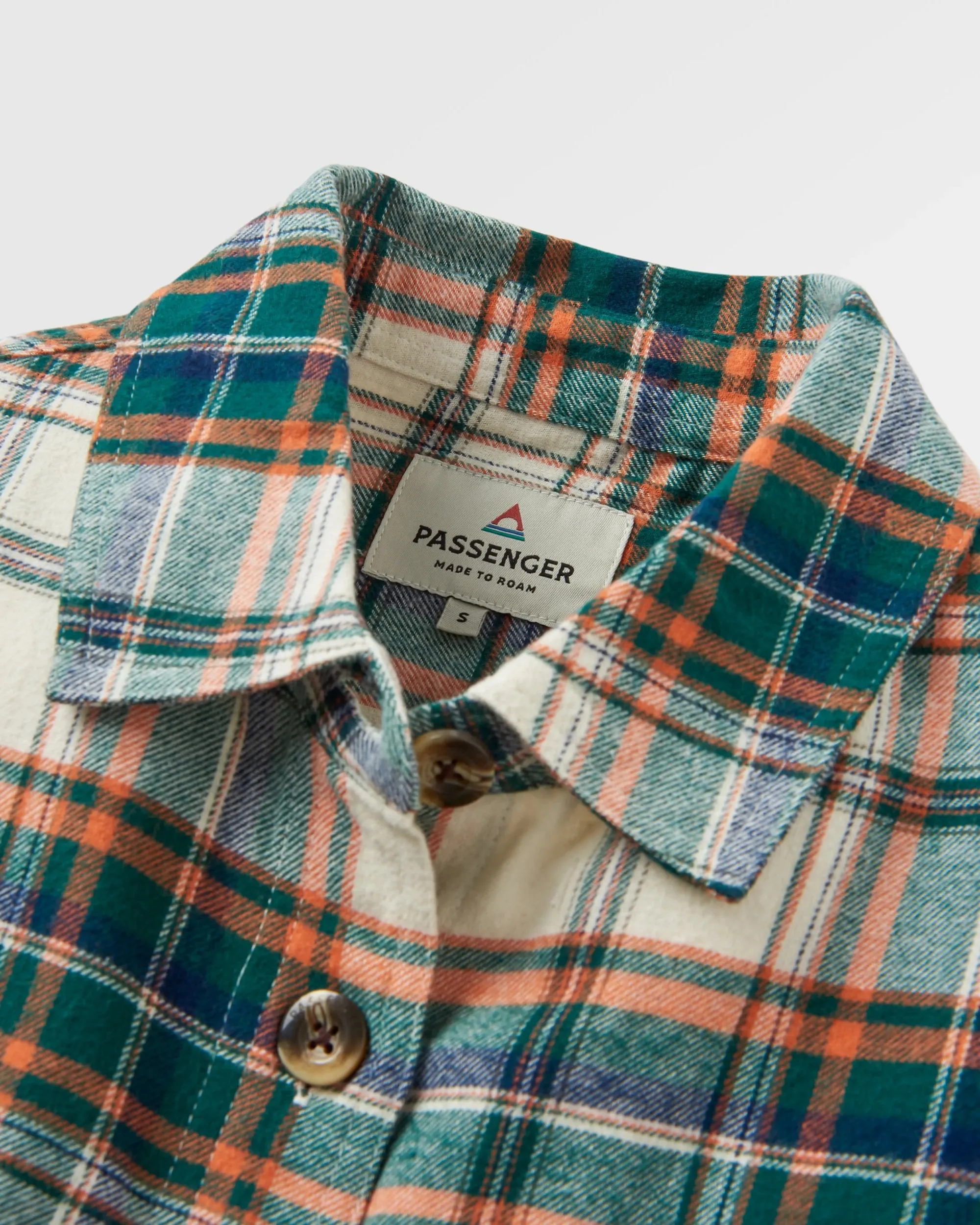 Rootsy Organic Cotton LS Shirt - Birch/Rain Forest Check