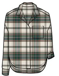 Rootsy Organic Cotton LS Shirt - Birch/Rain Forest Check