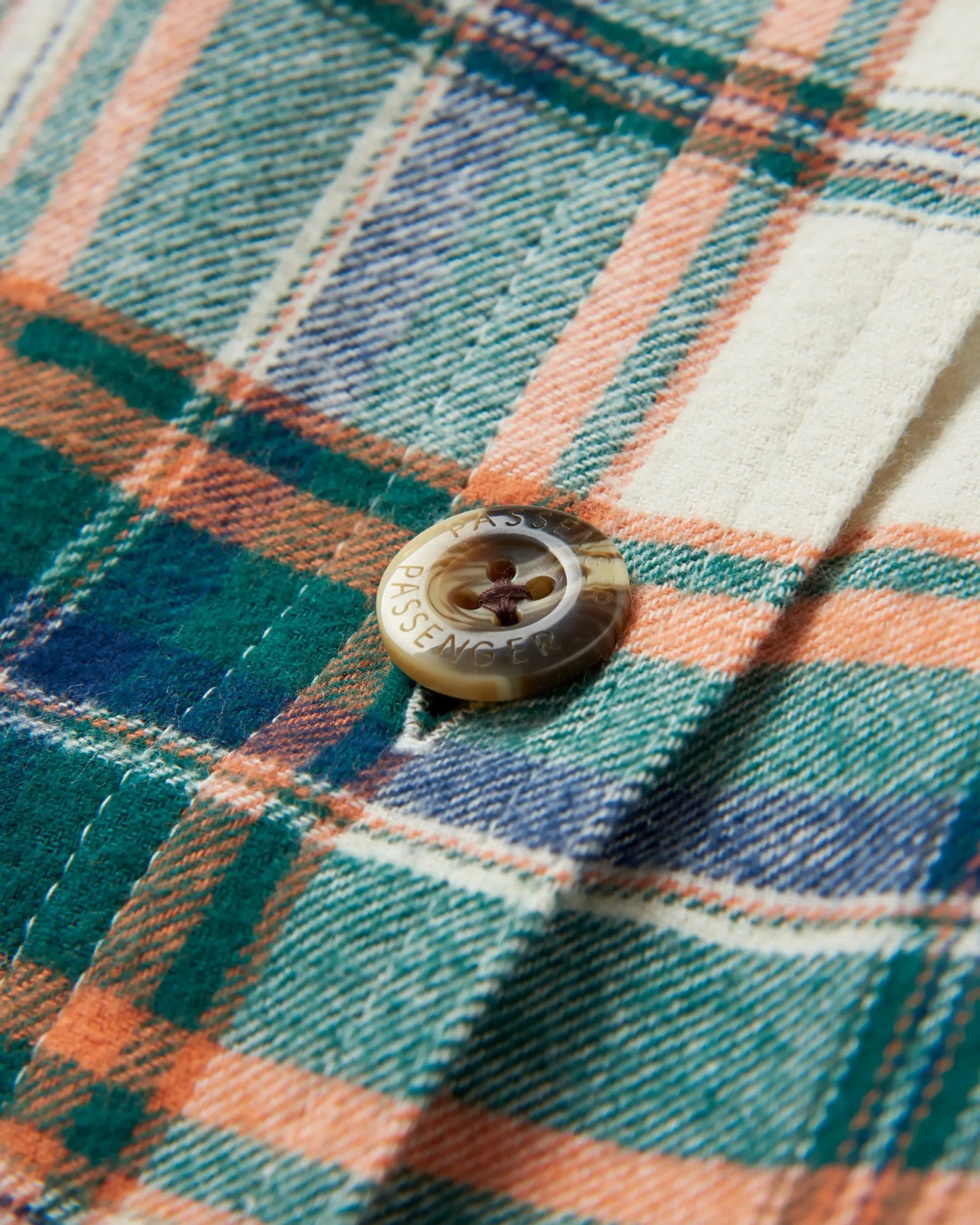 Rootsy Organic Cotton LS Shirt - Birch/Rain Forest Check