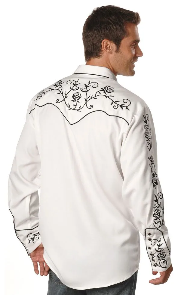 Scully Floral Embroidered Vintage Western Shirt