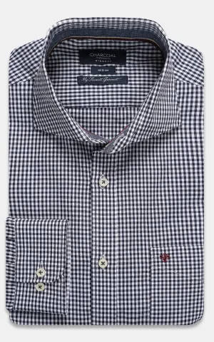 SEMI FORMAL SHIRT WHITE BLUE CHECK