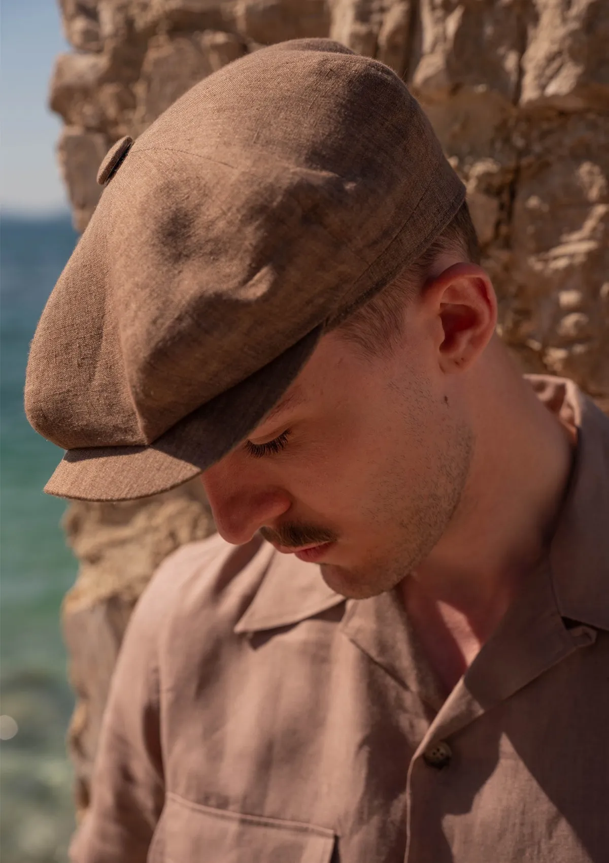 Short Sleeve Linen Board Shirt - Clay Brown