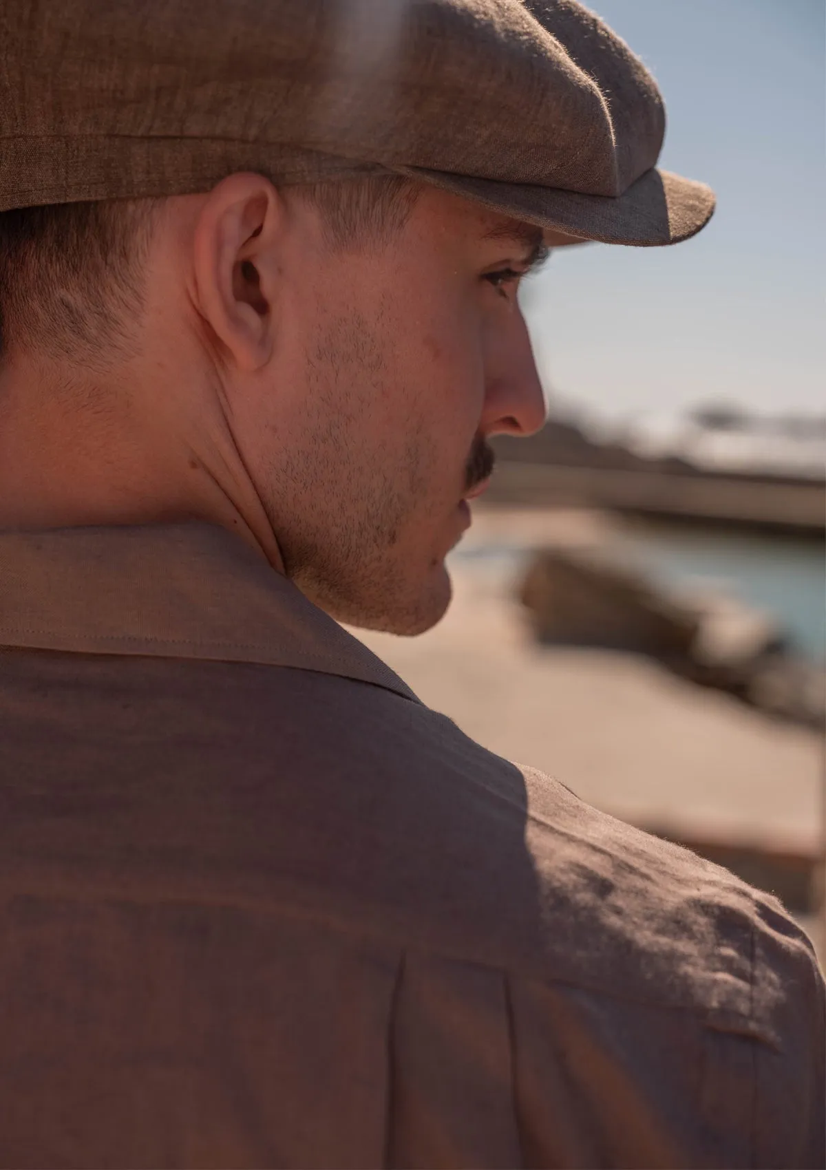 Short Sleeve Linen Board Shirt - Clay Brown