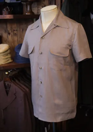 Short Sleeve Linen Board Shirt - Clay Brown