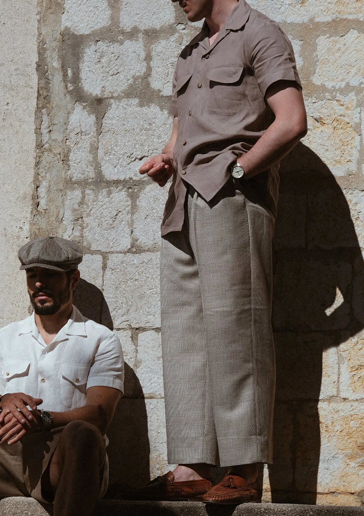 Short Sleeve Linen Board Shirt - Clay Brown