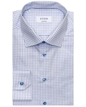 Sky Blue Overcheck Dress Shirt