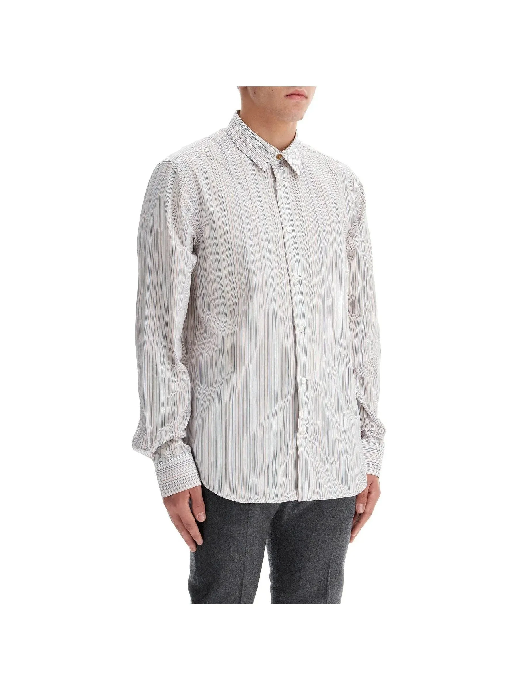 Slim Fit Striped Cotton Shirt