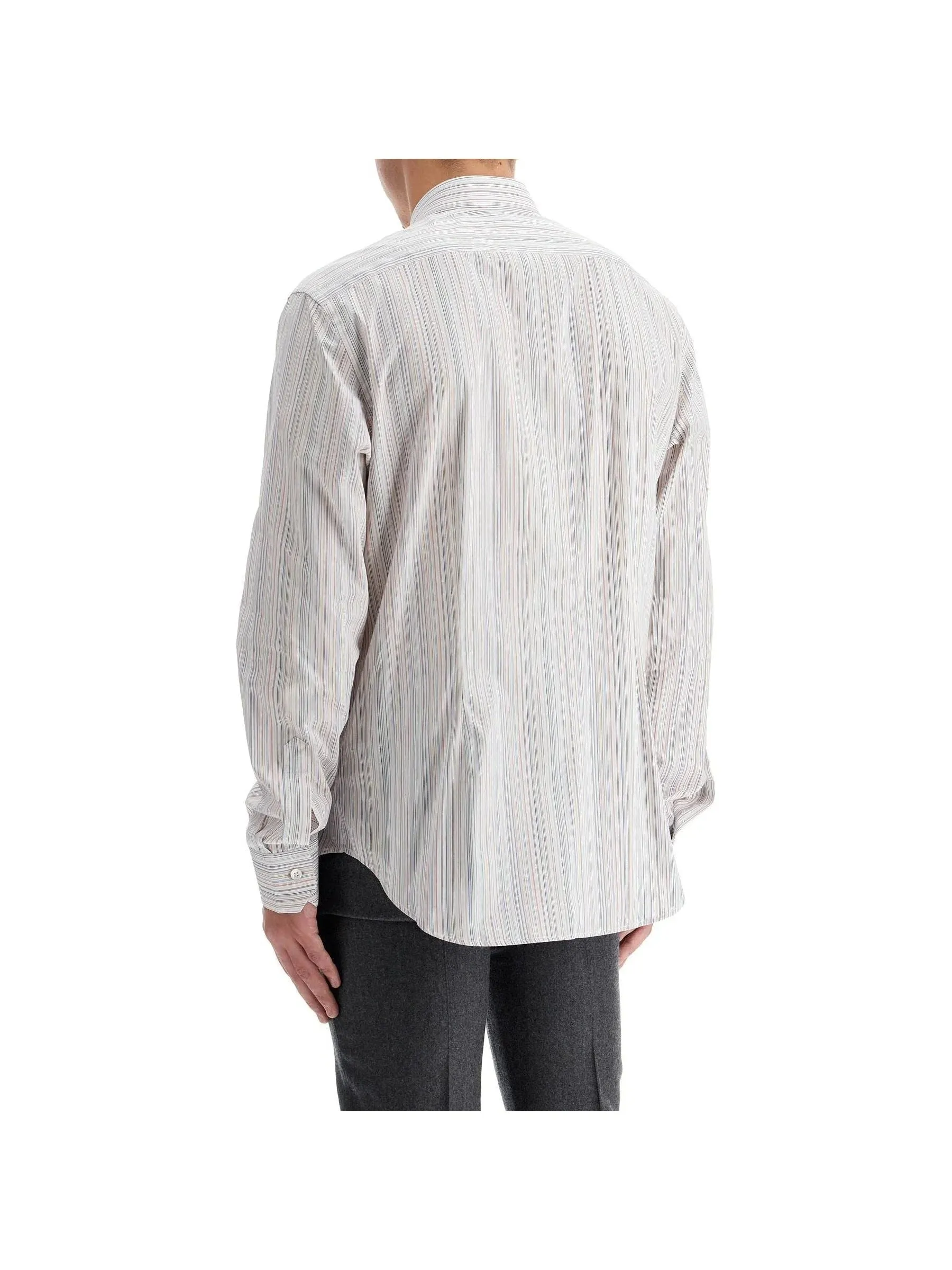 Slim Fit Striped Cotton Shirt