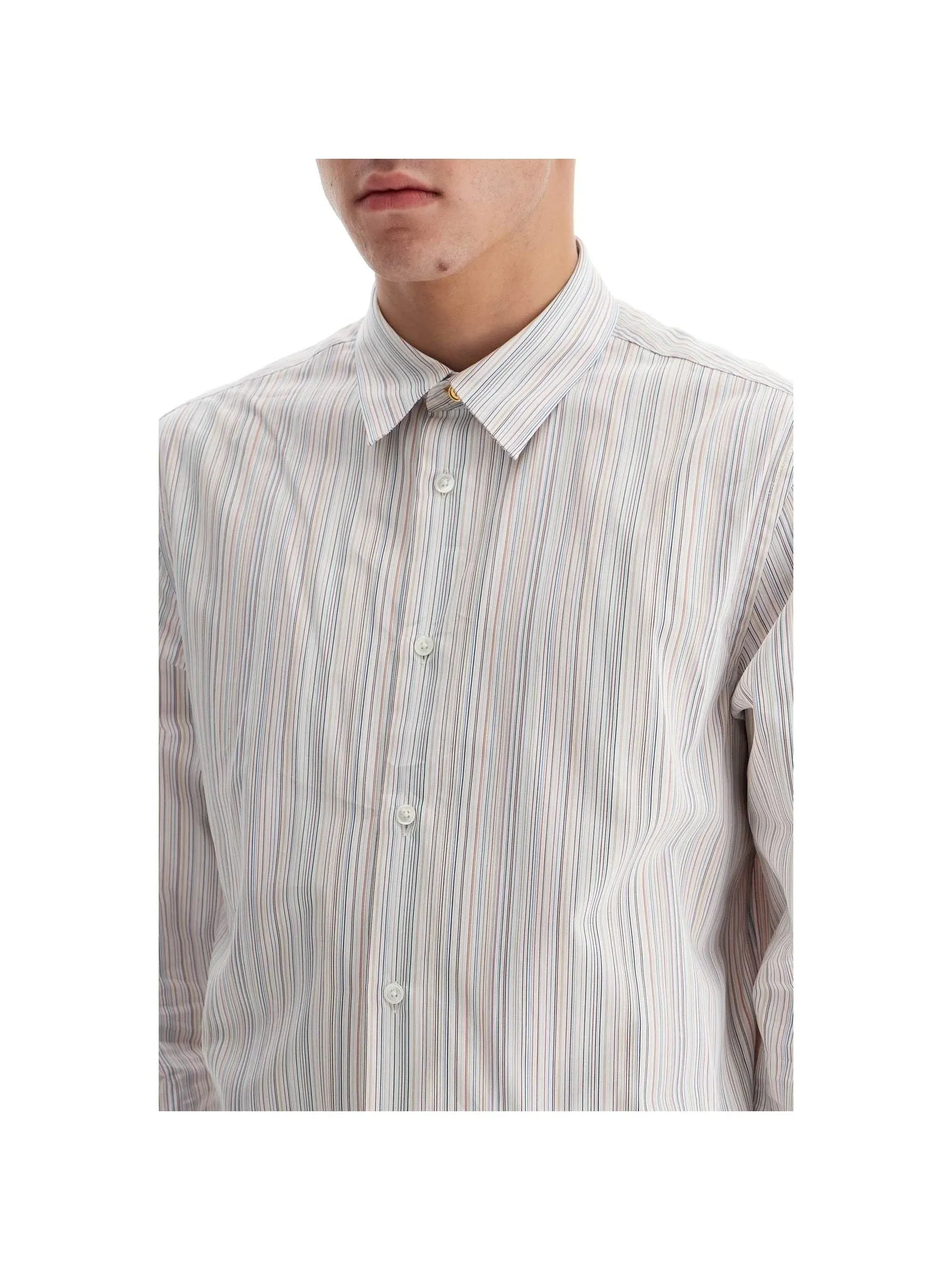 Slim Fit Striped Cotton Shirt