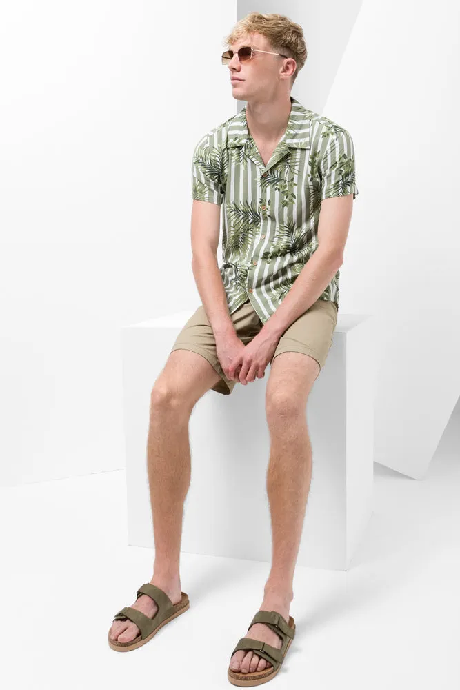 Stripe Short Sleeve Shirt Green