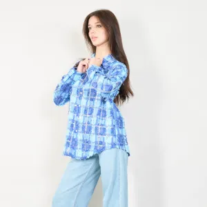 Textured plaid button-up shirt wholesale