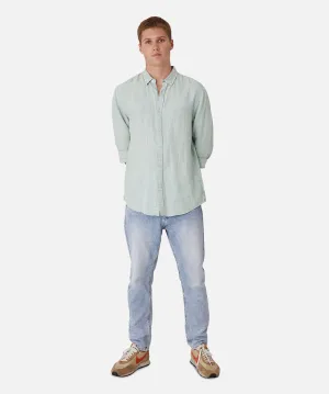 The Tennyson Linen L/s Shirt - Jade