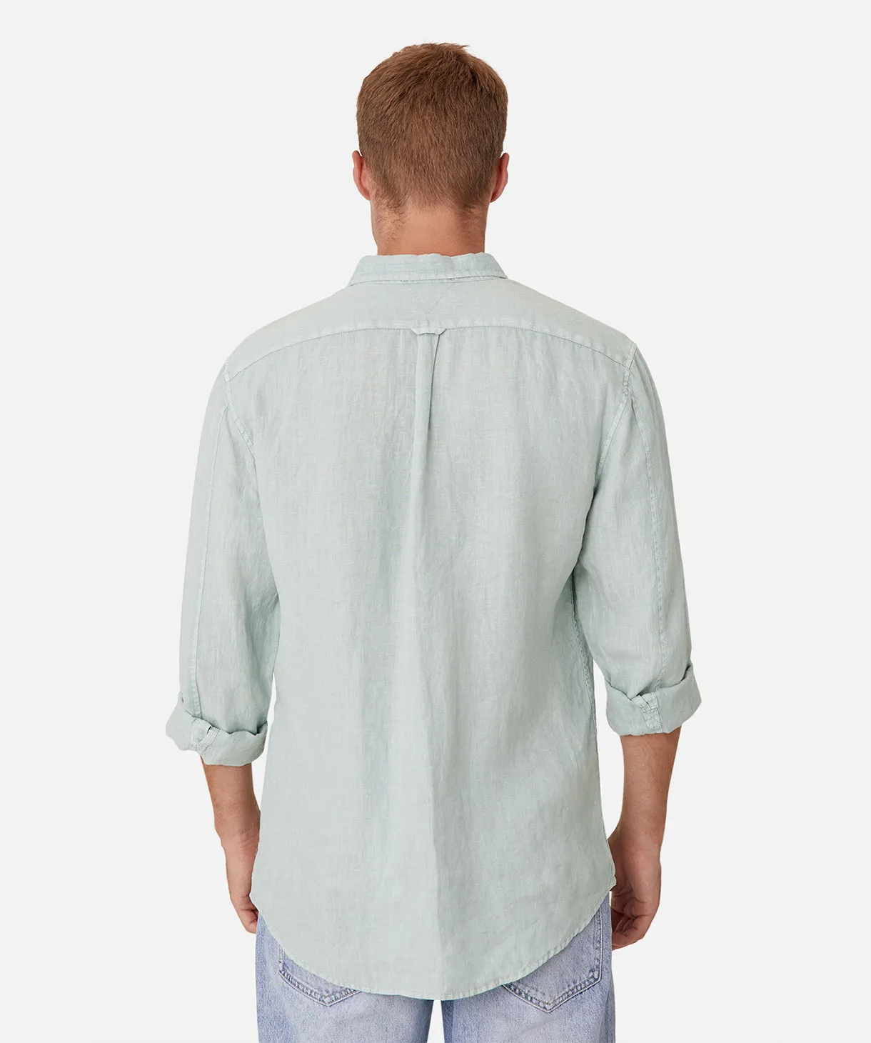 The Tennyson Linen L/s Shirt - Jade