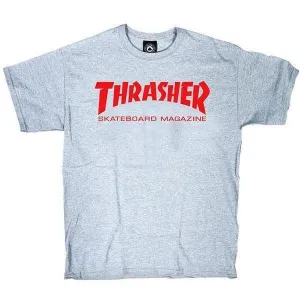 Thrasher Skate Mag T-Shirt Athletic Grey - Red