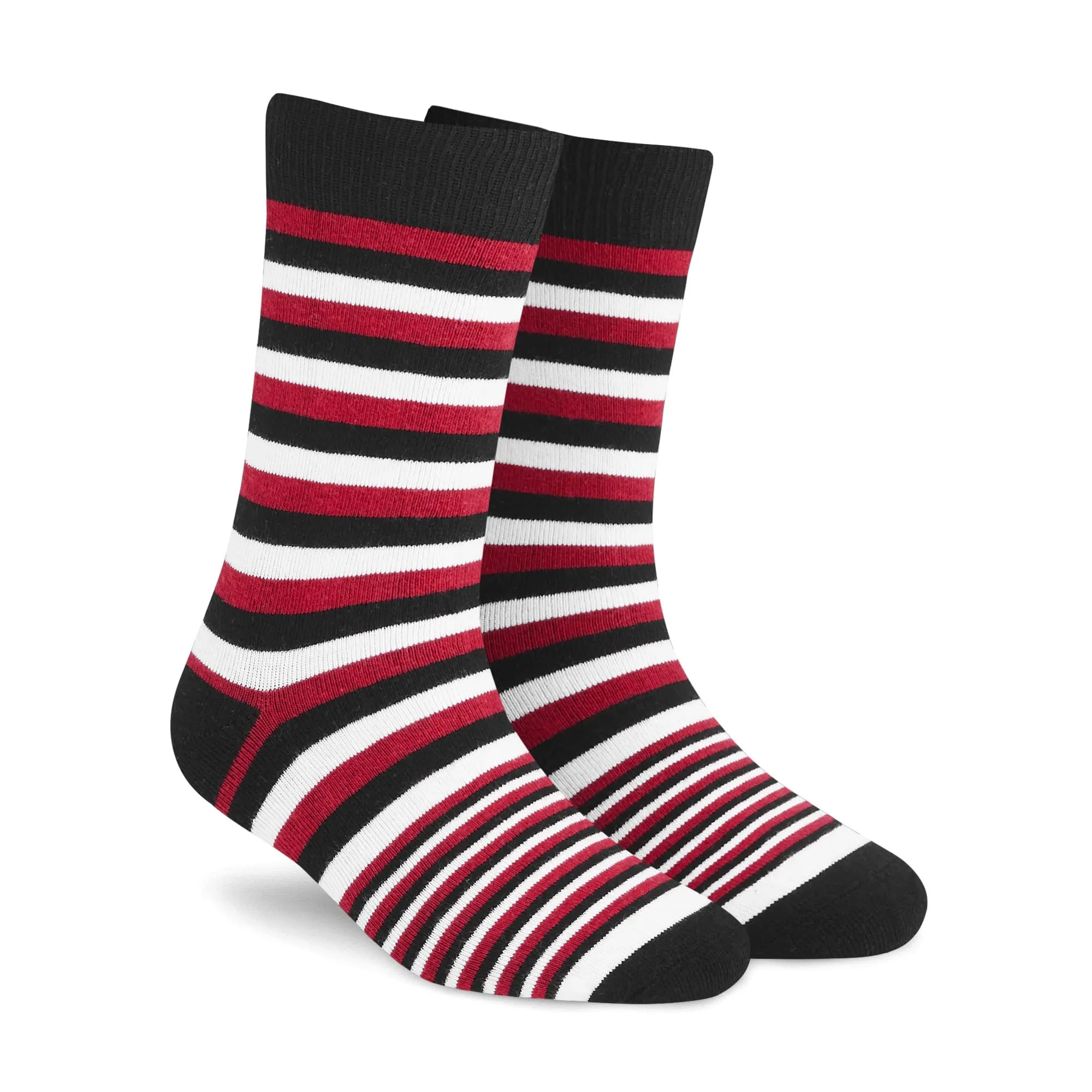 Trendy Stripes Crew Socks - Unisex 3-Pack for a Modern Look