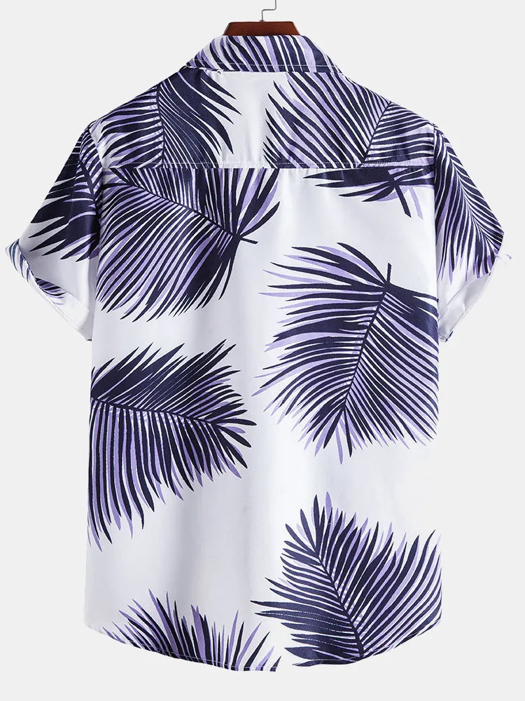Tropical Leaves Print Shirts