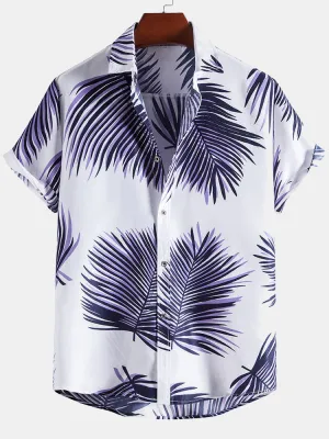 Tropical Leaves Print Shirts